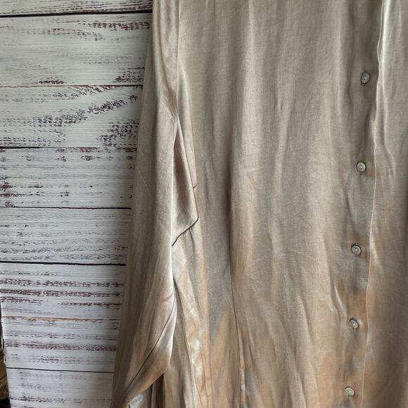 Madewell Darted Button-Up Shirt in Satin Matchstick Size 20W Holiday Career - Picture 4 of 13